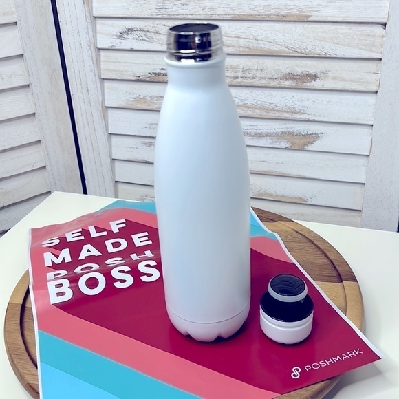 POSHMARK l PoshFixings Insulated White Water Bottle New - Picture 7 of 8